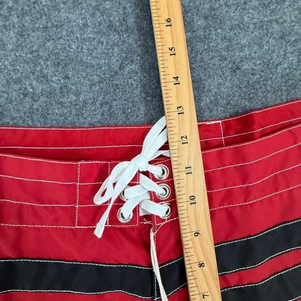 Birdwell Beach Britches 300 Comp Stripe Boardshorts Red Black Mens 40 NEW